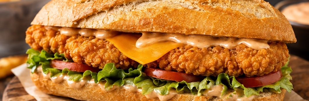 Baguette chicken cheddar