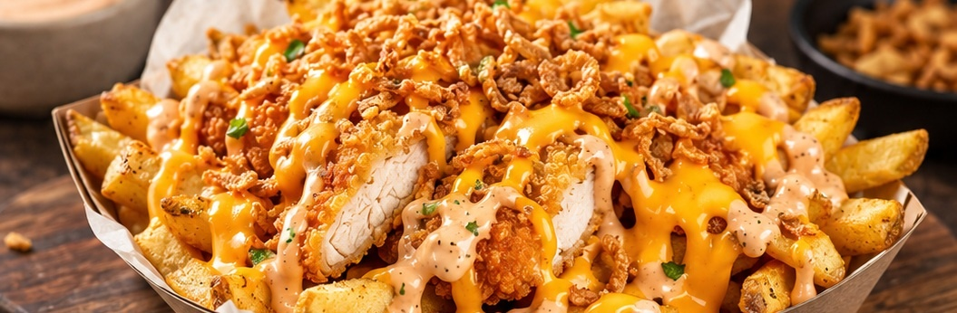 Loaded fries chicken